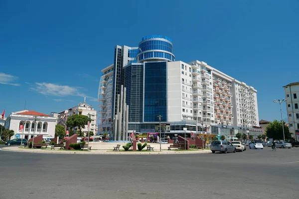 Shkoder Albanien Juli 2019 Umzug Des Verkehrs Shkoder Oder Shkodra — Stockfoto