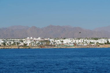 Mısır, Sharm El Sheikh, Sina, Kızıl Deniz, 7 Aralık 2019: Sharm El Sheikh, Mısır 'da Kızıldeniz kıyısındaki oteller