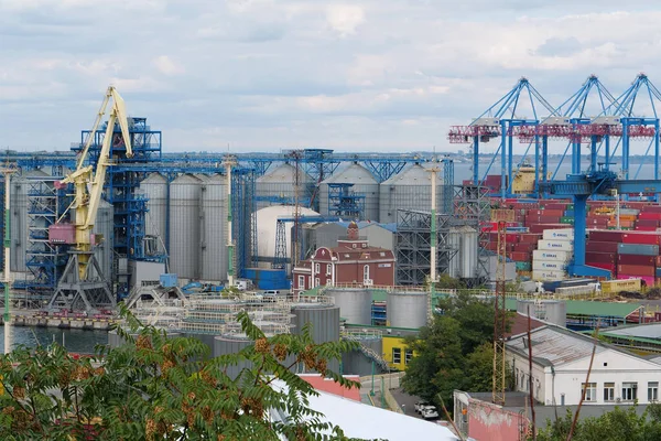 Odessa Ukraine September 2019 Cranes Tanks Containers Odessa Port Largest — Stock Photo, Image