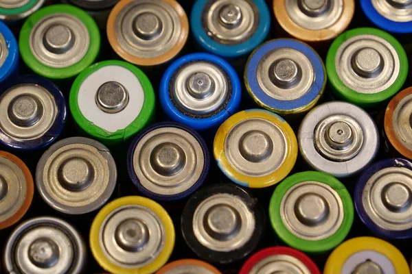 Sok Sokszínű Használt Akkumulátor — Stock Fotó