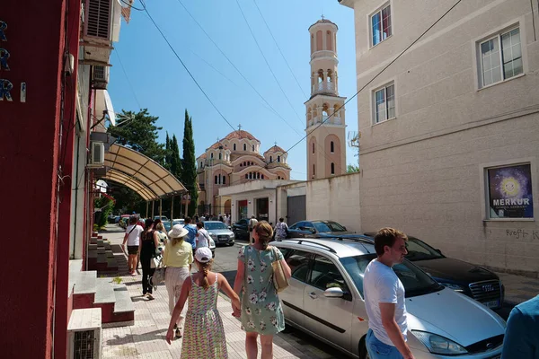 Albanien Shkoder Juli 2019 Menschen Auf Den Straßen Von Shkoder — Stockfoto