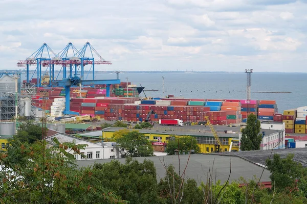 Odessa Ukraine September 2019 Containers Warehouse Odessa Port Largest Ukrainian — Stock Photo, Image