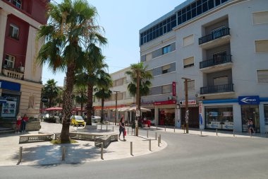 Arnavutluk, Durres, 7 Temmuz 2019: Tarihte Epidamnos veya Epidamnus ve Dyrrachium olarak bilinen Durres kenti, Arnavutluk Cumhuriyeti 'nin en kalabalık ikinci kentidir.