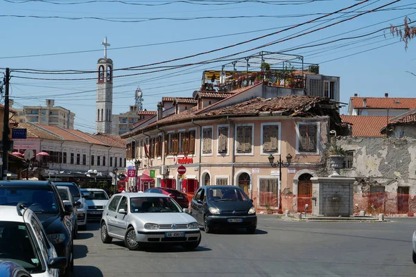 Albania Shkoder July 2019 Road Traffic Shkoder Shkodra Historically Known 图库照片