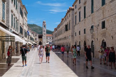 DUBROVNIK, CROATIA, JUNE 28, 2019: People on the streets in Dubrovnik old town, Croatia