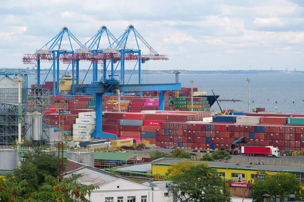 Ukraine Odessa September 2019 Farbcontainer Hafen Von Odessa Größter Ukrainischer — Stockfoto