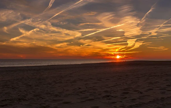 Zonsondergang in Cape kan punt New Jersey Shore — Stockfoto