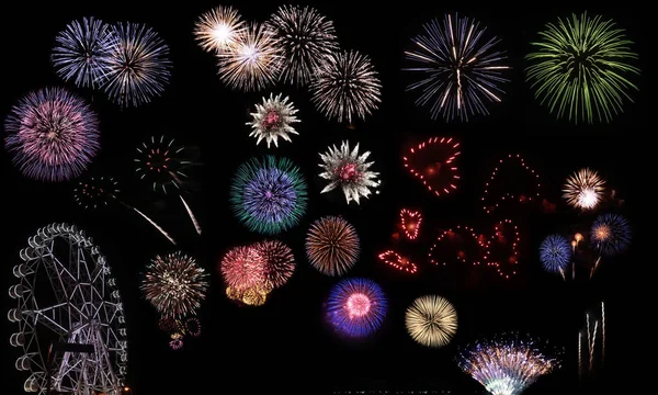 Fireworks festival collage — Stock Photo, Image
