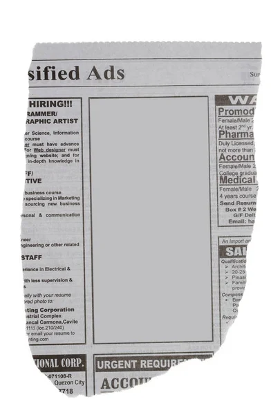 白で分離された広告 — ストック写真