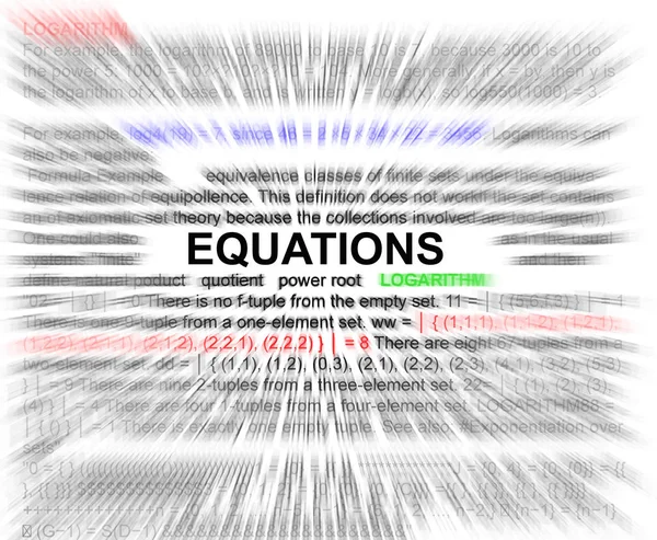 Equations focus concept — Stock Photo, Image
