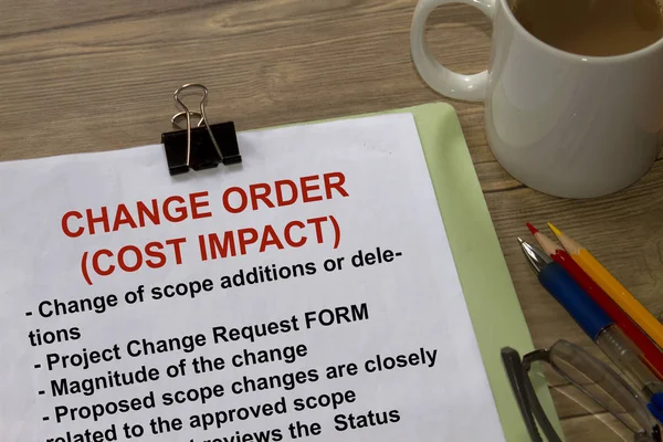 Change Order Cost Impact — Stock Photo, Image