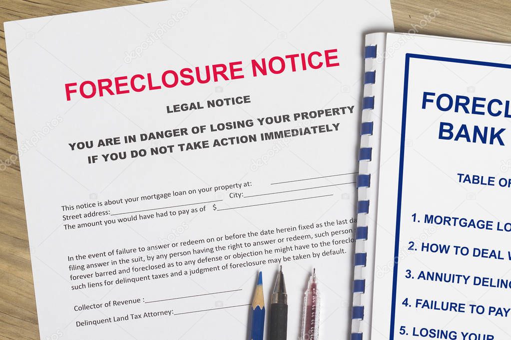 Foreclosure notice concept