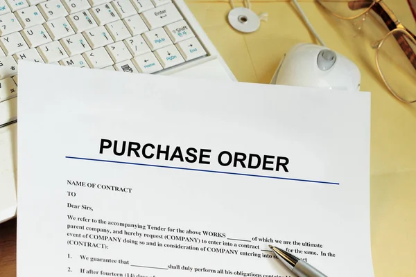 Purchase order close-up — Stock Photo, Image