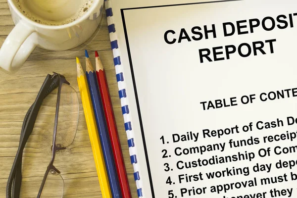 Cash deposit report — Stock Photo, Image