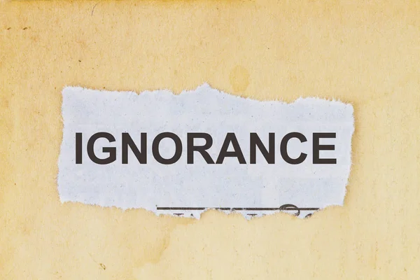 Ignorance lack of knowledge — Stock Photo, Image