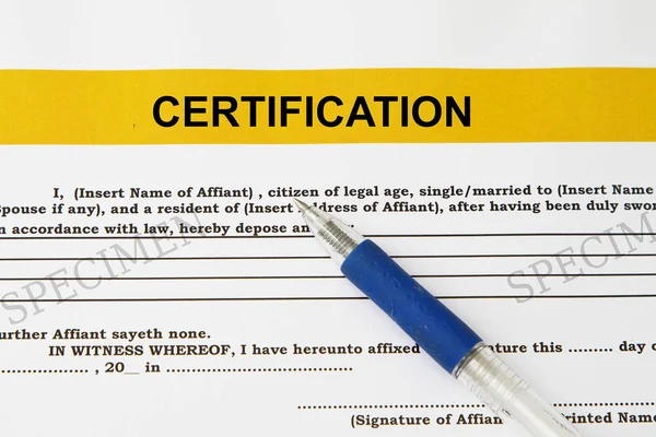 Certification form abstract — Stock Photo, Image