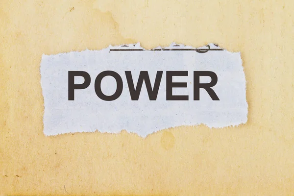 Power cutout in an old paper background — Stock Photo, Image