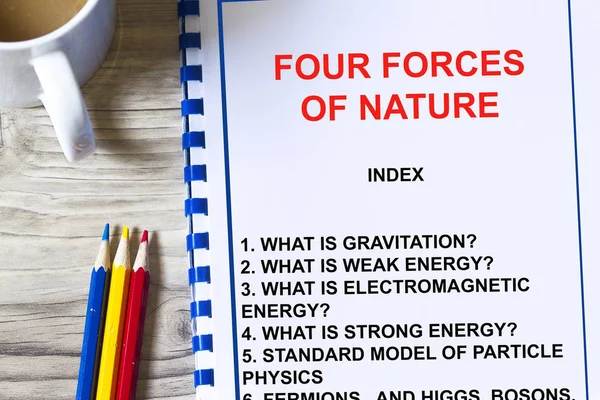 Four forces of nature lecture — Stock Photo, Image
