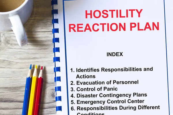 Hostility Reaction Plan concept — Stock Photo, Image