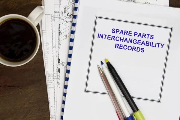 Spare parts interchangeability record concept — Stock Photo, Image