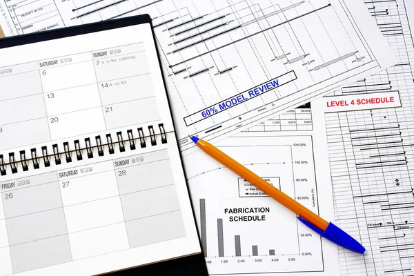 Schedule graph and charts — Stock Photo, Image