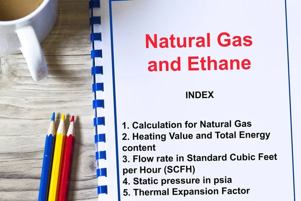 Ethane and natural gas calculation and lecture concept