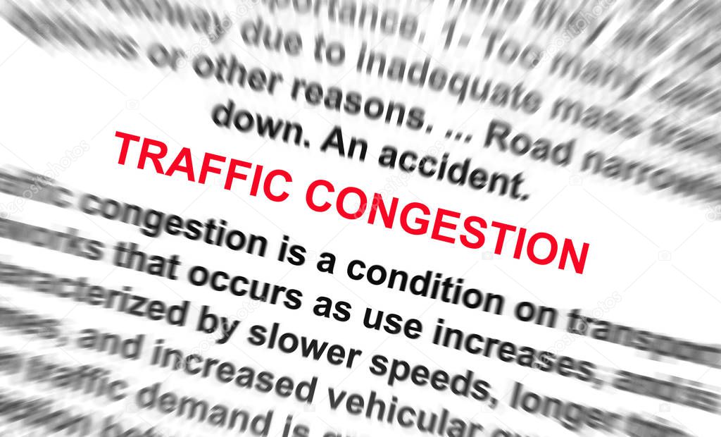 Traffic ongestion word radially blur