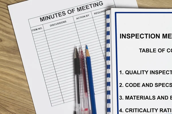 Inspection Test Plan Documents Table Contents — Stock Photo, Image