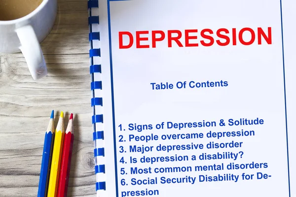 Depresja Tematami Stronie Tytułowej Wykładu — Zdjęcie stockowe
