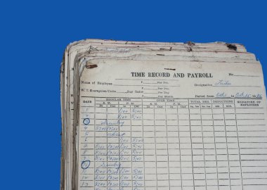 Eski Zaman Kaydı ve Bordrollin mavi bir arka plan