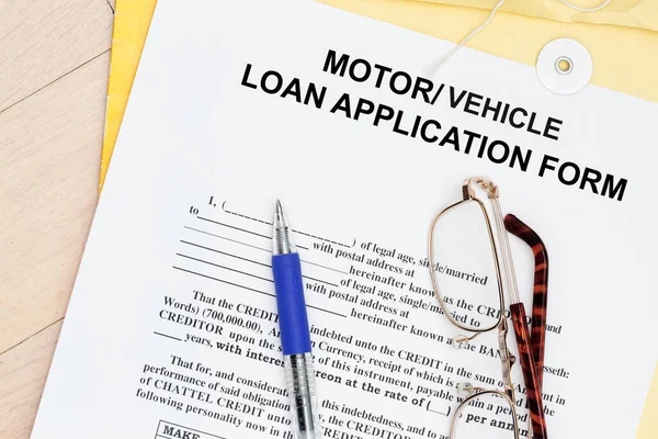 Car Loan Application Form — Stock Photo, Image