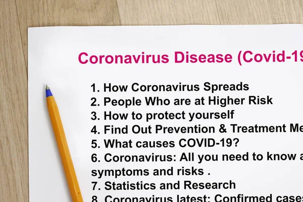 Jurnal Penelitian Virus Corona Dengan Indeks — Stok Foto