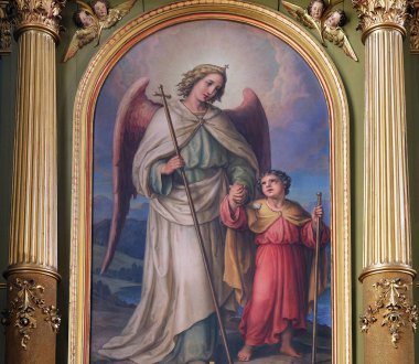 Koruyucu melek, Mihrabını Basilica İsa Kutsal Kalp Zagreb, Hırvatistan