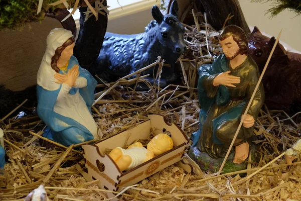 Nativity Scene Birth Jesus — Stock Photo, Image