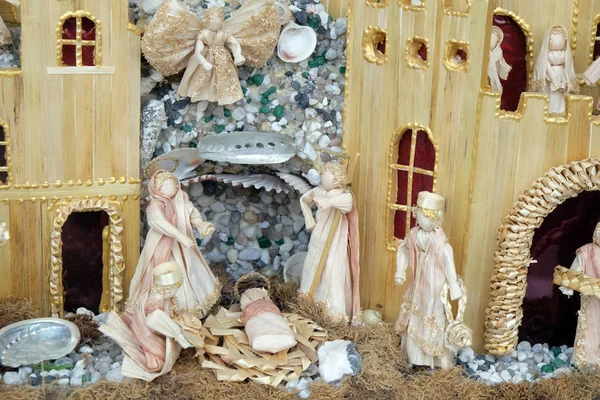 Nativity Scene Exhibition Christmas Mangers Gallery Vijenac Zagreb Croatia — Stock Photo, Image