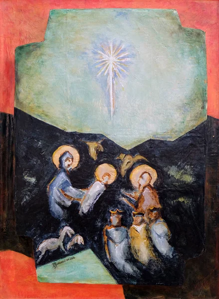 Kerststal, geboorte van Jesus — Stockfoto