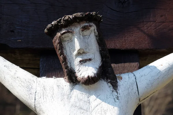 Crucifix Routier Dans Région Zagorje Croatie — Photo