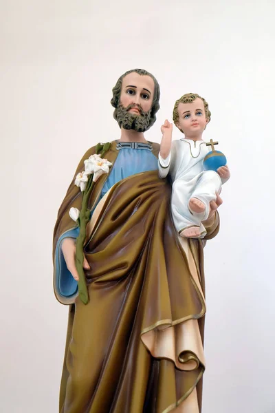 Saint joseph gazdaság Jézus baba — Stock Fotó