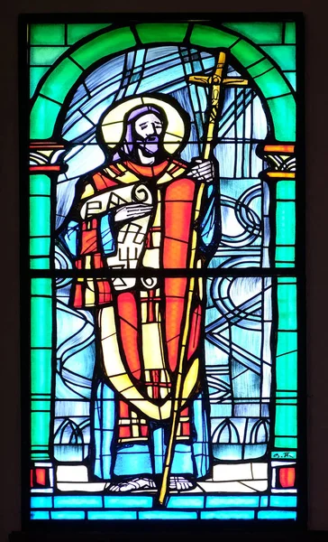 Saint Cyril, stained glass — Stock Photo, Image