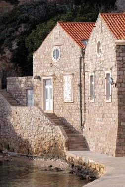 Evde eski liman Kolorina, Dubrovnik, Hırvatistan