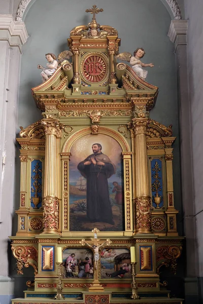 San Francesco Saverio, altare nella Basilica del Sacro Cuore di Gesù a Zagabria, Croazia — Foto Stock