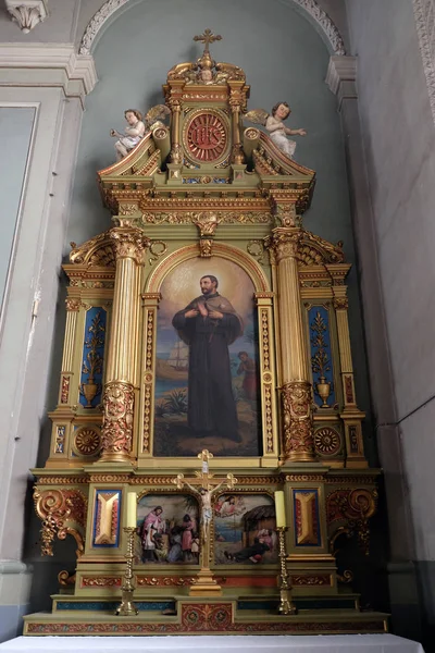 Saint Francis Xavier, altaret i basilikan i Jesu Heliga hjärta i Zagreb, Kroatien — Stockfoto