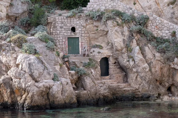 Huis in oude haven Kolorina, Dubrovnik, Kroatië — Stockfoto