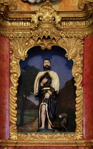 Saint Roch op het hoofdaltaar in de kapel van Saint Roch, Zagreb, Kroatië — Stockfoto