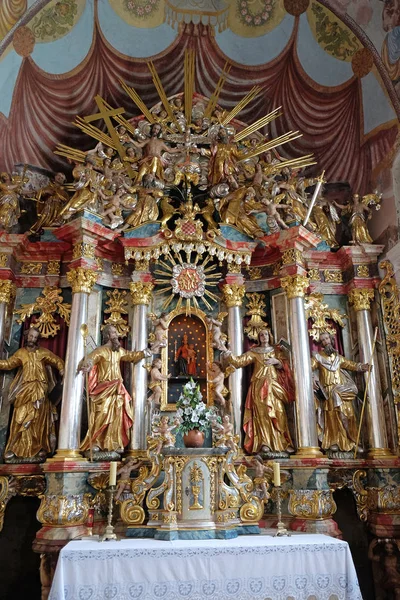Altar na igreja paroquial de Nossa Senhora da neve em Kamensko, Croácia — Fotografia de Stock