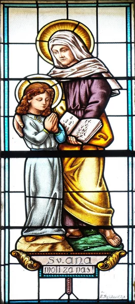 Saint Anne stained glass — Stock Photo, Image