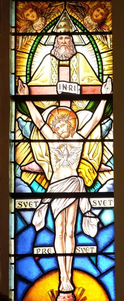 Santíssima Trindade, vitrais — Fotografia de Stock