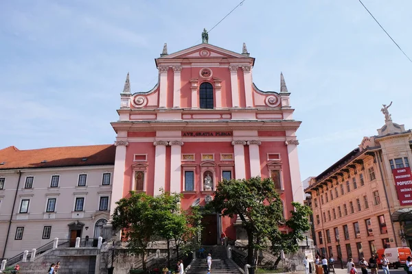 Kościół franciszkanów w ljubljana, Słowenia — Zdjęcie stockowe