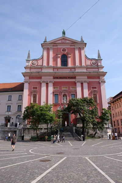 Franciscan Church of the Annunciation in Ljubljana, Slovenia — Stock Photo, Image