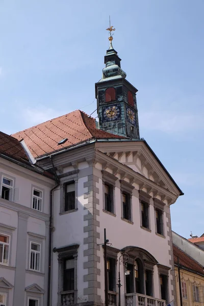 Romantic medieval Old city center. Ljubljana, Slovenia — Stock Photo, Image